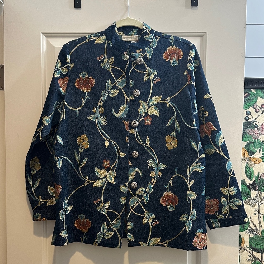 Coldwater Creek Navy Floral Women's Blazer